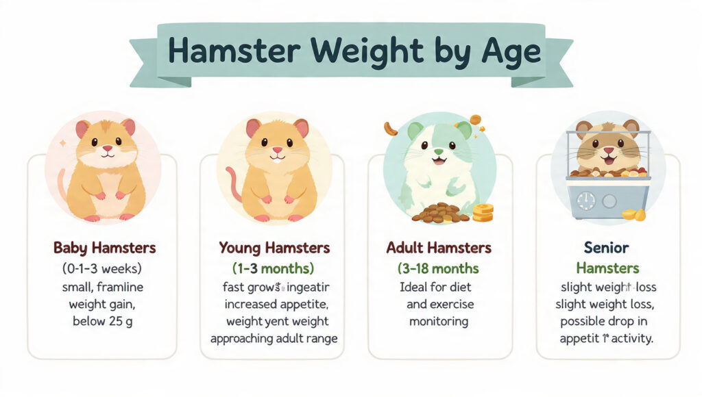 hamster weight by age